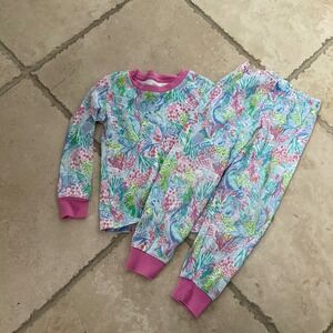 Lilly Pulitzer for Pottery Barn Girls 4 Mermaid Cove Pajama Set Organic Cotton